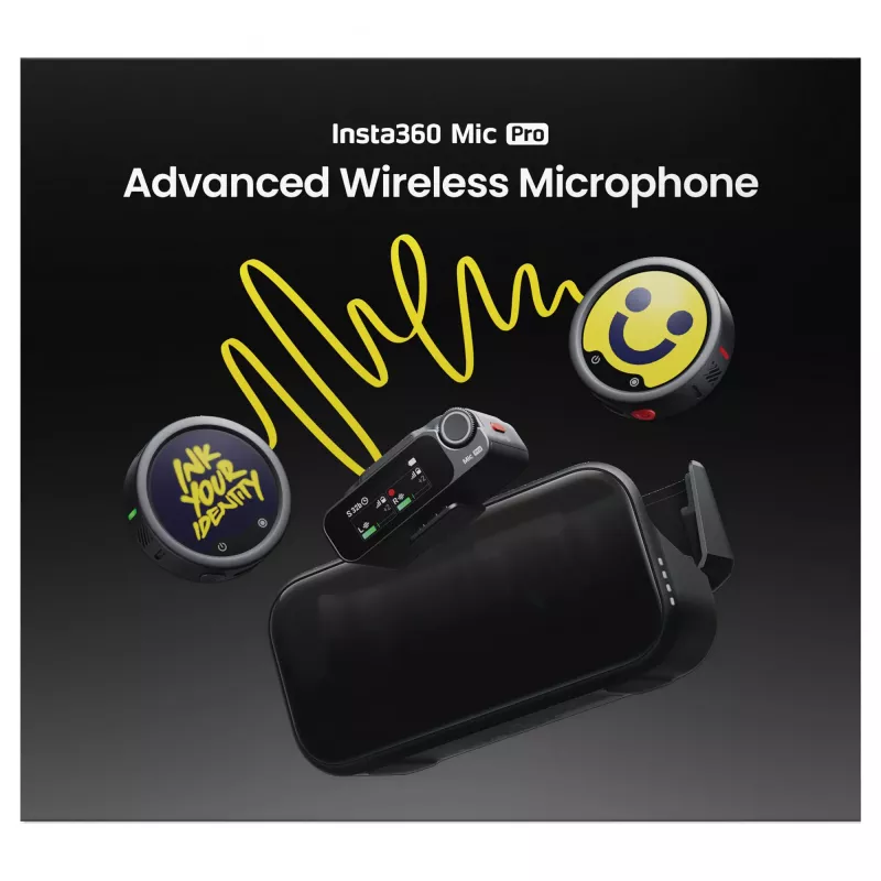 Insta360 Mic Pro (2 TX + 1 RX) - Skaitmeninė belaidė mikrofonų sistema