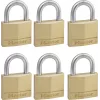 Master Lock 140EURSIX 6 vienetų komplektas vienodo rakto spynų rinkinys 22mm žalvarinis korpusas