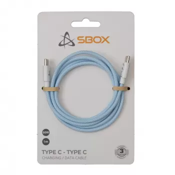 SBOX USB-C į USB-C laidas 1m Mėlynas - Įkrovimas ir duomenų sinchronizavimas