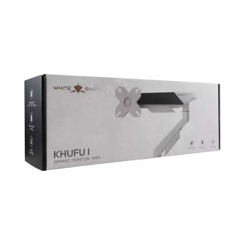White Shark KHUFU-I GMS-3210 Vieno monitoriaus stalinis laikiklis 17 inch-32 inch ekranams, juodas