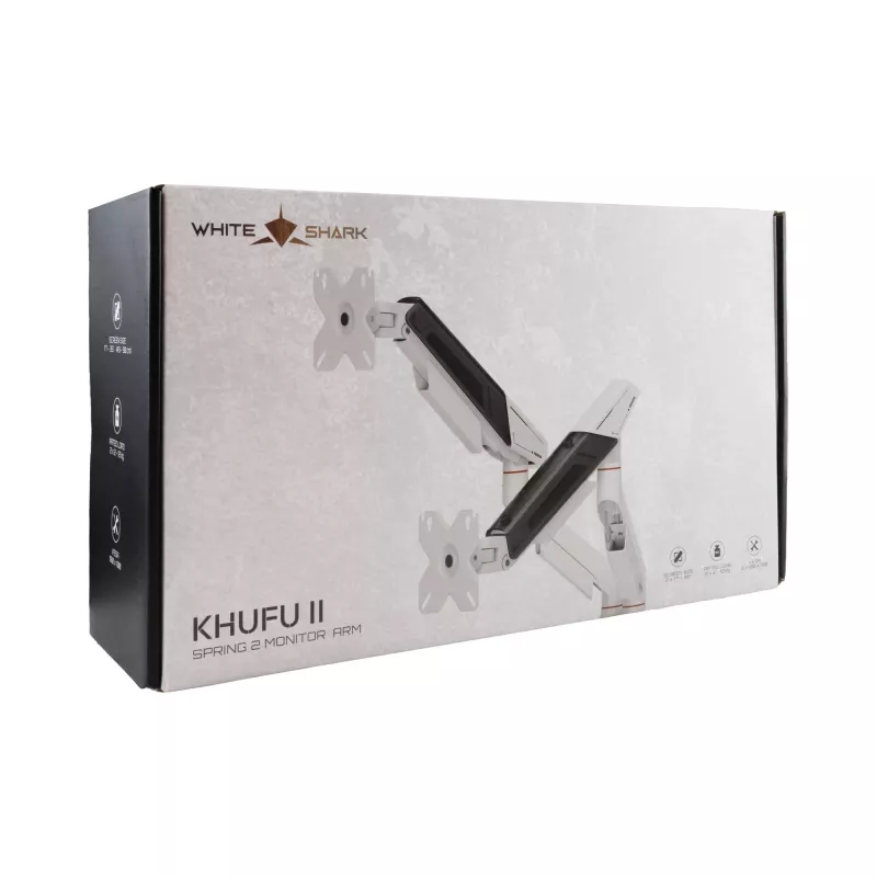 White Shark KHUFU-II GMS-3211 / 2 monitorių stalinis laikiklis