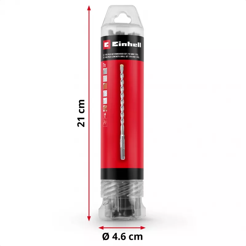 EINHELL-KWB SDS-plus Gręžtuvų Rinkinys, Ø 6-14 mm (7 dalių, 210 mm)