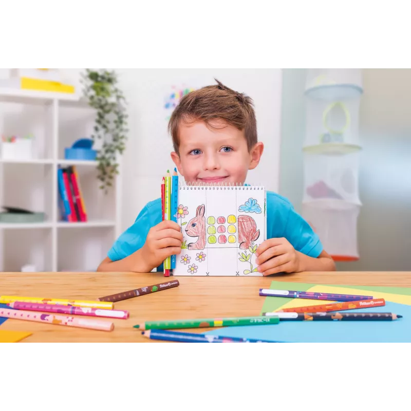 Pelikan 811231 Spalvinimo rinkinys, 15 puslapių, berniukams/mergaitėms, įskaitant spalvotus pieštukus