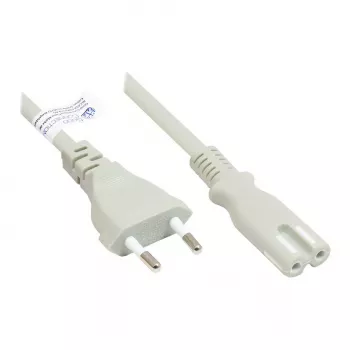 GoodConnections Euro maitinimo laidas Europlug Type C (tiesus) į C7/Euro 8 lizdą (tiesus), pilkas, 0,75 mm², 5 m, Good Connections® (P0370-GR050)