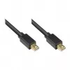 GoodConnections Mini DisplayPort 1.2 laidas, Kištukas–Kištukas, Auksuotas, Juodas, 1 m