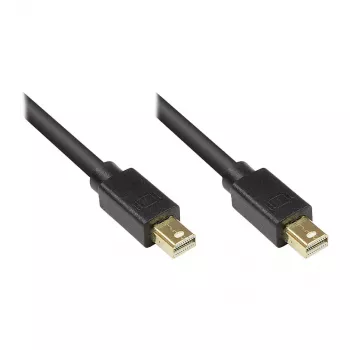 GoodConnections Mini DisplayPort 1.2 laidas, Kištukas–Kištukas, Auksuotas, Juodas, 1 m