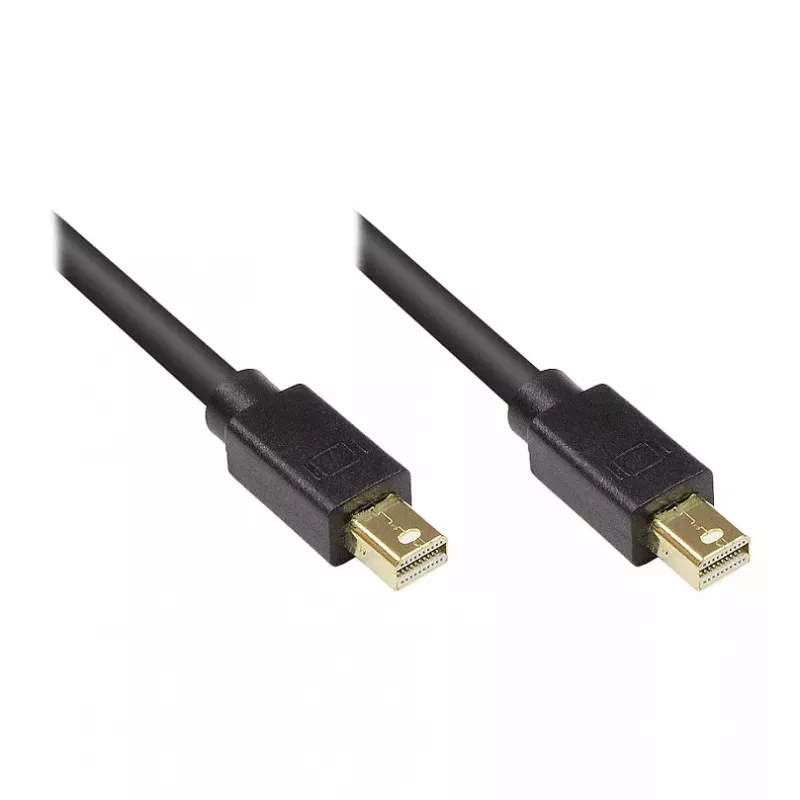 GoodConnections Mini DisplayPort 1.2 laidas, Kištukas–Kištukas, Auksuotas, Juodas, 1 m