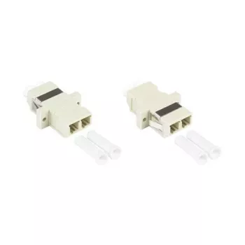 GoodConnections LC/UPC į LC/UPC Duplex šviesolaidžio adapteris, OM2 kelių režimų, keramine mova, plastikiniu korpusu su flanšu, pilkas (LW-K202)