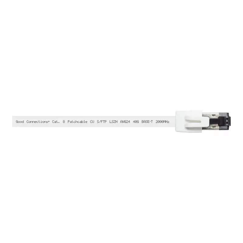 GoodConnections RNS® Cat.8.1 S/FTP Patch Cable, PiMF, LSZH, 2000MHz, 40Gbit/s, White, 0,5m