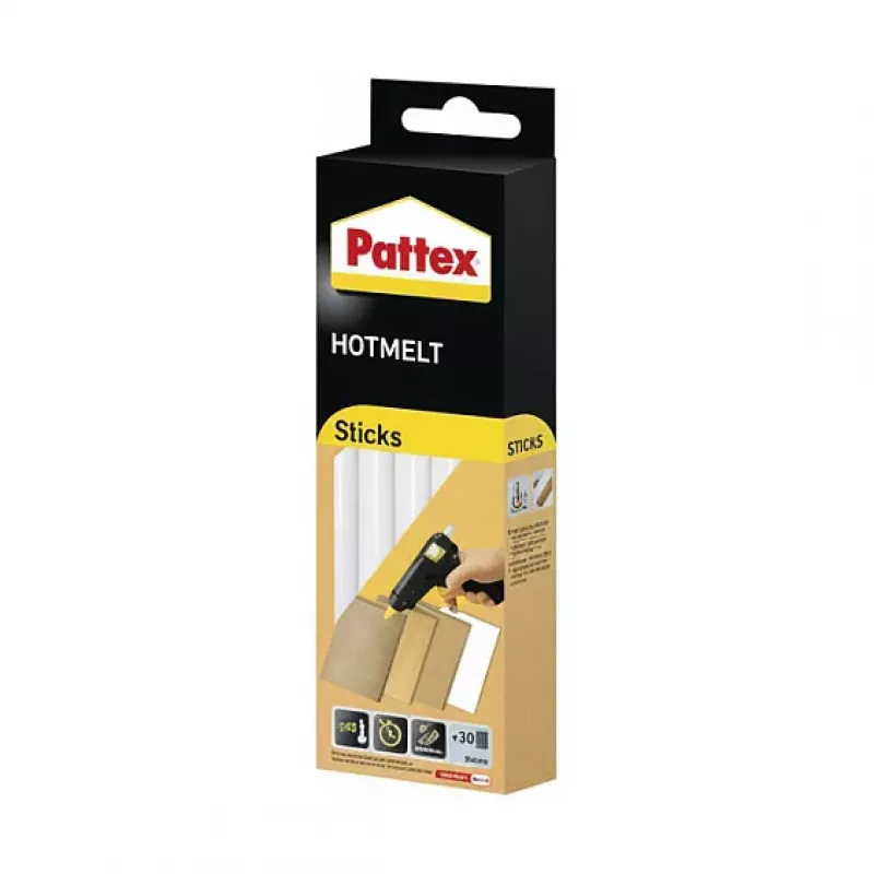 Pattex Karštų klijų lazdelės Hot Supermatic, 9H PTK6, 6 x 200 mm, 11 mm skersmuo, skaidrios