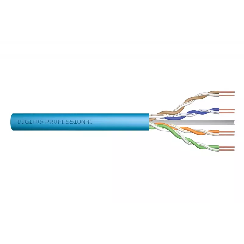DIGITUS Cat.6A U/UTP B2ca AWG 23/1 LSOH 100m mėlynas instaliacinis kabelis