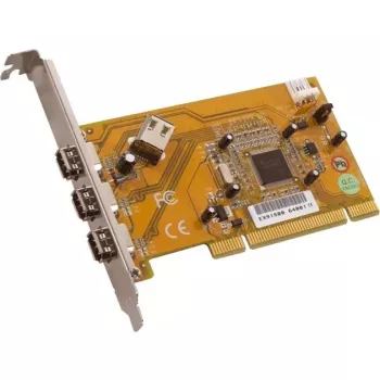 Dawicontrol DC-1394 PCI Express FireWire 400 Adapter Card with 2 External + 1 Internal Ports, VIA VT6306, Low-Profile Bracket