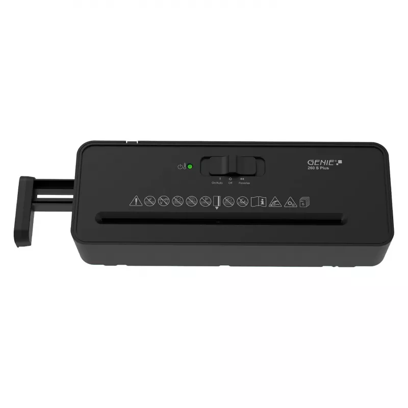 GENIE 260 S Plus priedinis popieriaus smulkintuvas, juostinis pjovimas, 6 lapai, juodas