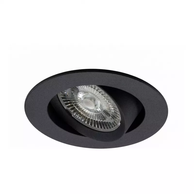 SYNERGY21 Helios LED Įleidžiamas Lubinis Prožektorius Juodas Apvalus Sukiojamas Šilta Balta 5W 400lm 2700K