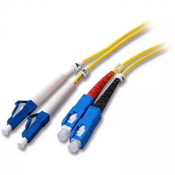 EFB Elektronik Duplex Jumper LC-SC OS2 Single-Mode Fiber Optic Patch Cable, 9/125µm, LSZH, Yellow, 2.0mm, 25m
