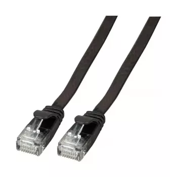 EFB RJ45 Flat Patch Cable Cat.6A U/UTP PVC 0.25m Black