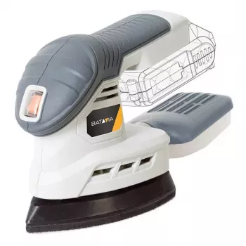 Batavia 18V belaidis detaliam šlifavimui skirtas šlifuoklis (tik korpusas) - Maxxpack 18V platforma, delta šlifavimo padėklas, Velcro, dulkių ištraukimas, minkšta rankena