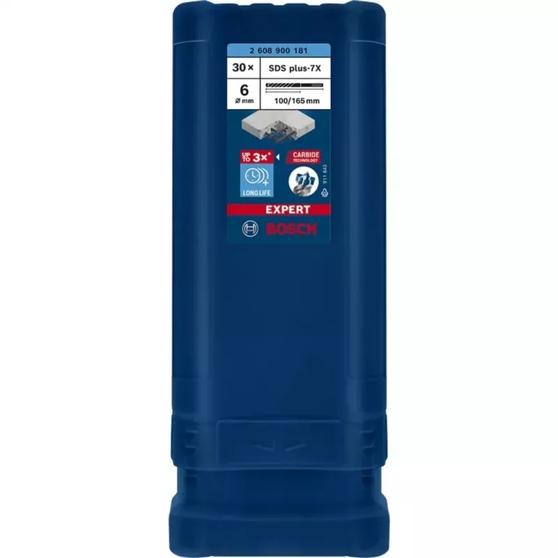 BOSCH EXPERT SDS plus-7X Gręžtuvas betonui 6mm 100mm darbinis ilgis 30 vnt. rinkinys