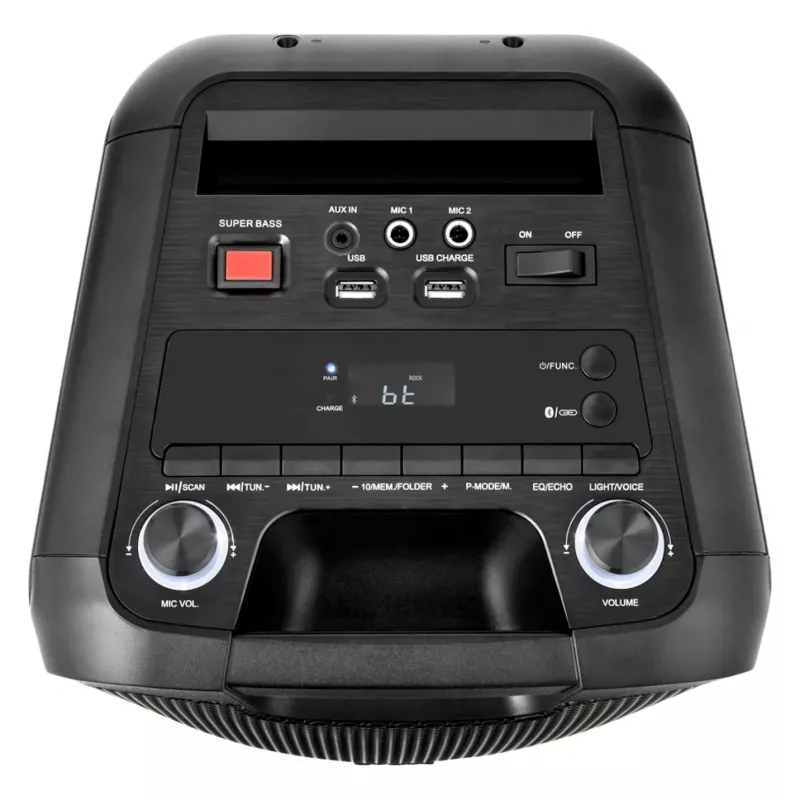 MEDION PE-1 Pure Party Speaker Black - Bluetooth 5.0, 40W RMS, 2x 6,5 inch Speakers, Karaoke, TWS, LED Lights, Power Bank