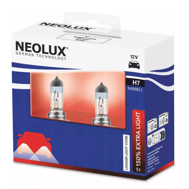 Neolux H7 Extra Light 2 vnt. Halogeninė Lemputė 12V 55W