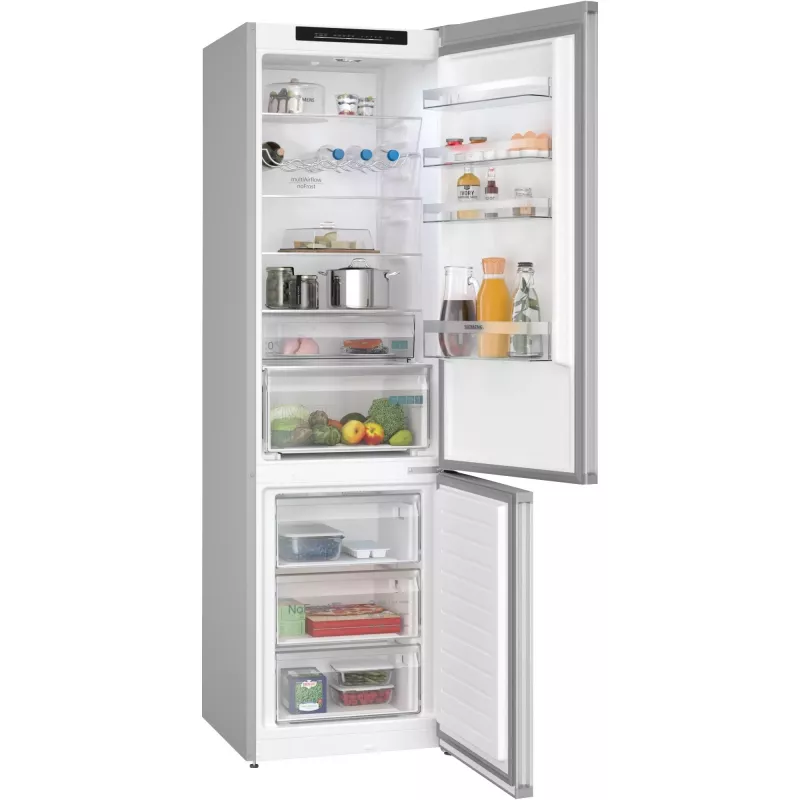 SIEMENS KG39N2LCF iQ300 Šaldytuvas-Šaldiklis, Nerūdijančio Plieno, 363 L Bendras Naudingas Tūris, NoFrost, VitaFresh, LED Apšvietimas, Energijos Klasė C