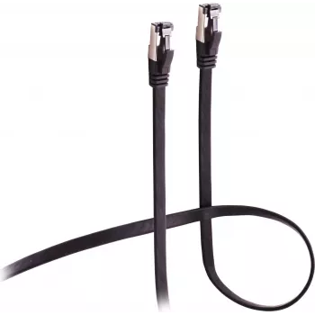 Flexline Patch Cable CAT 8.1 U/FTP PIMF, Flat Highly Flexible Black 1.5m