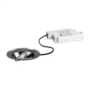 Brumberg 39363153 BB03 Apvalus Įleidžiamas LED Prožektorius, 6W, 230V, Nikelis, 3000K, Fazinis Dimmavimas, Sukiojamas