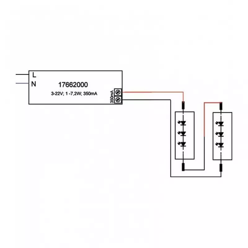Brumberg 17662000 LED pastovios srovės tvarkyklė 7.2W 350mA 230V juoda