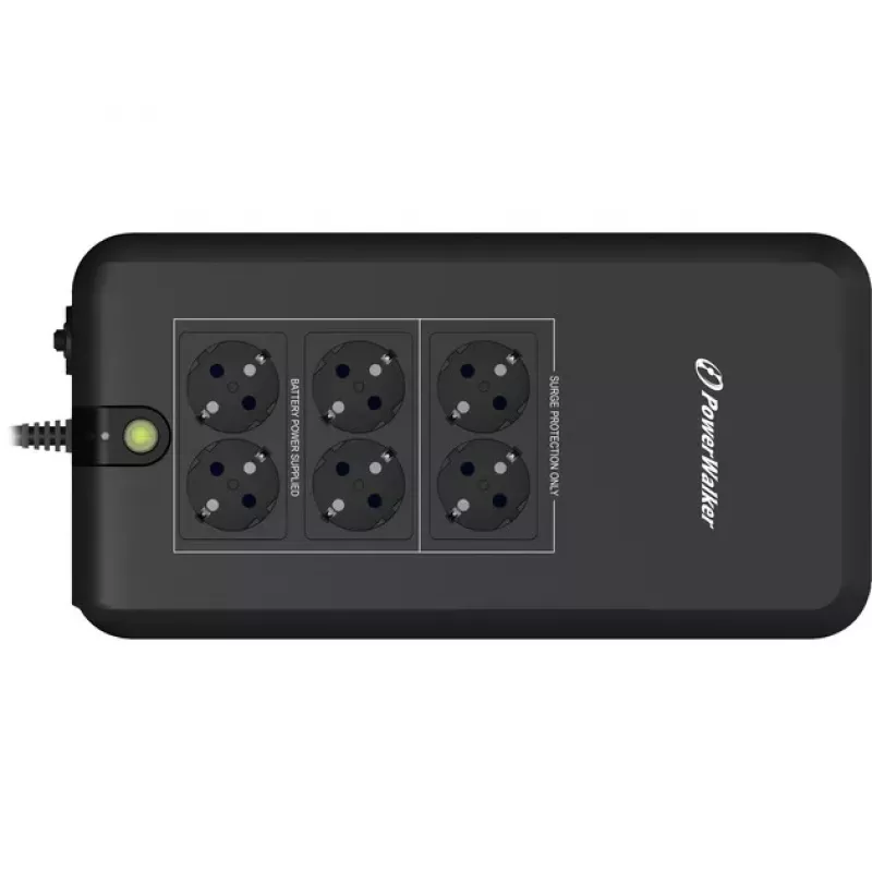 Bluewalker PowerWalker VFD 800 APFC UPS - 800 VA / 420 W - 6 Schuko Outlets - Black