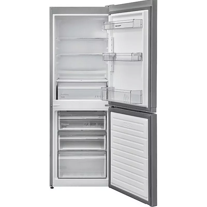 Sharp SJ-FBB02DTXLE-EU Freestanding Fridge Freezer, 268L, Total No Frost, Silver, Energy Class E