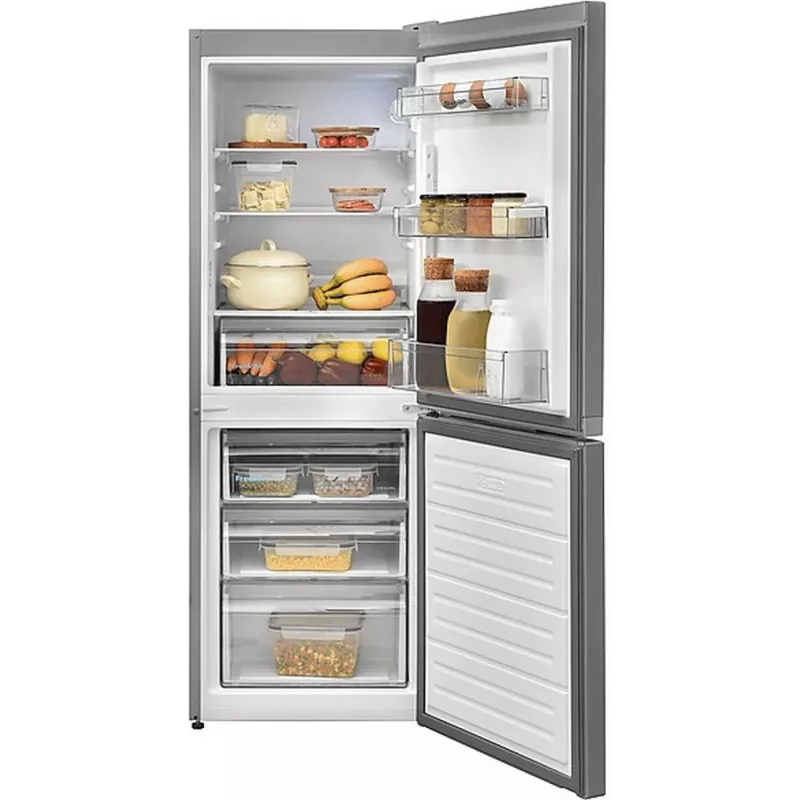 Sharp SJ-FBB02DTXLE-EU Freestanding Fridge Freezer, 268L, Total No Frost, Silver, Energy Class E