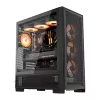 DarkFlash AIRNOVA Big Tower kompiuterio korpusas, E-ATX, 3 x 120 mm ventiliatoriai, USB-C Gen2, juodas
