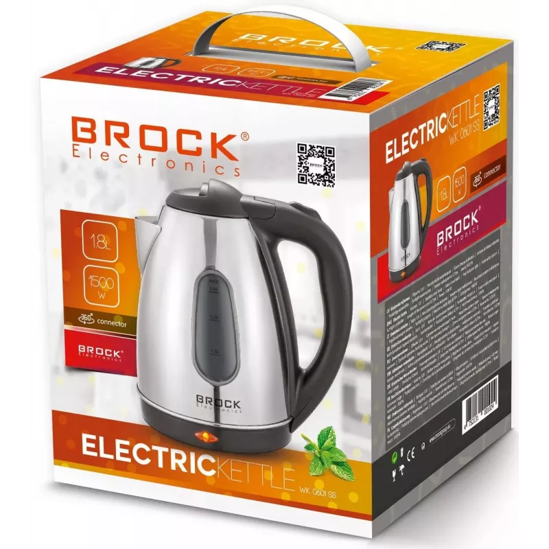 Brock WK 0601 SS elektrinis virdulys 1.7L 2200W nerūdijantis plienas