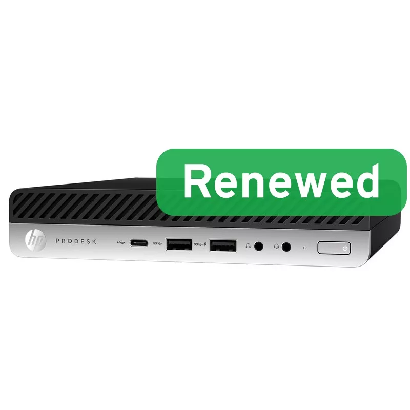 HP Renewed ProDesk 600 G5 Desktop Mini Intel Core i3-9100T 8GB RAM 128GB NVMe SSD Intel UHD Graphics 630 Windows 11 Home Grade B
