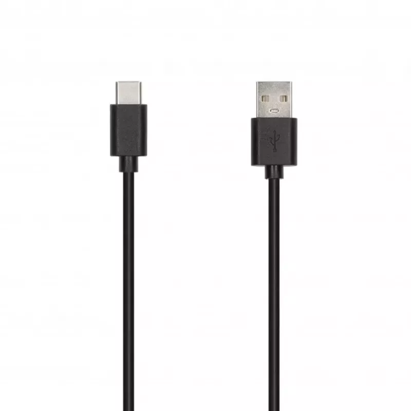 SEEK TOTI USB-A į Type-C, 1m PVC duomenų kabelis 3A, juodos spalvos