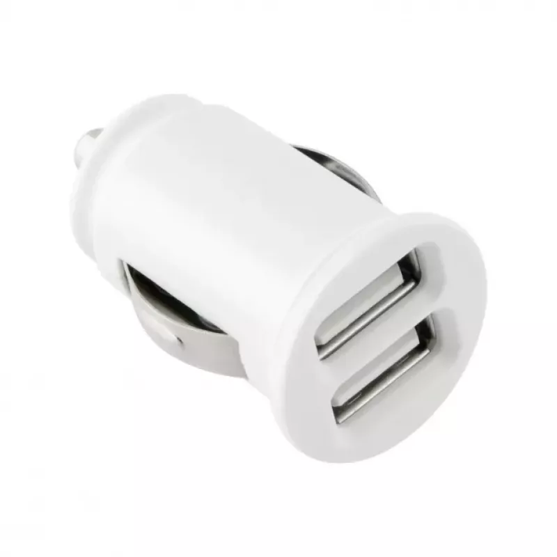 TOTI Dual USB automobilinis kroviklis su Micro USB laidu 1m 2.1A, baltas