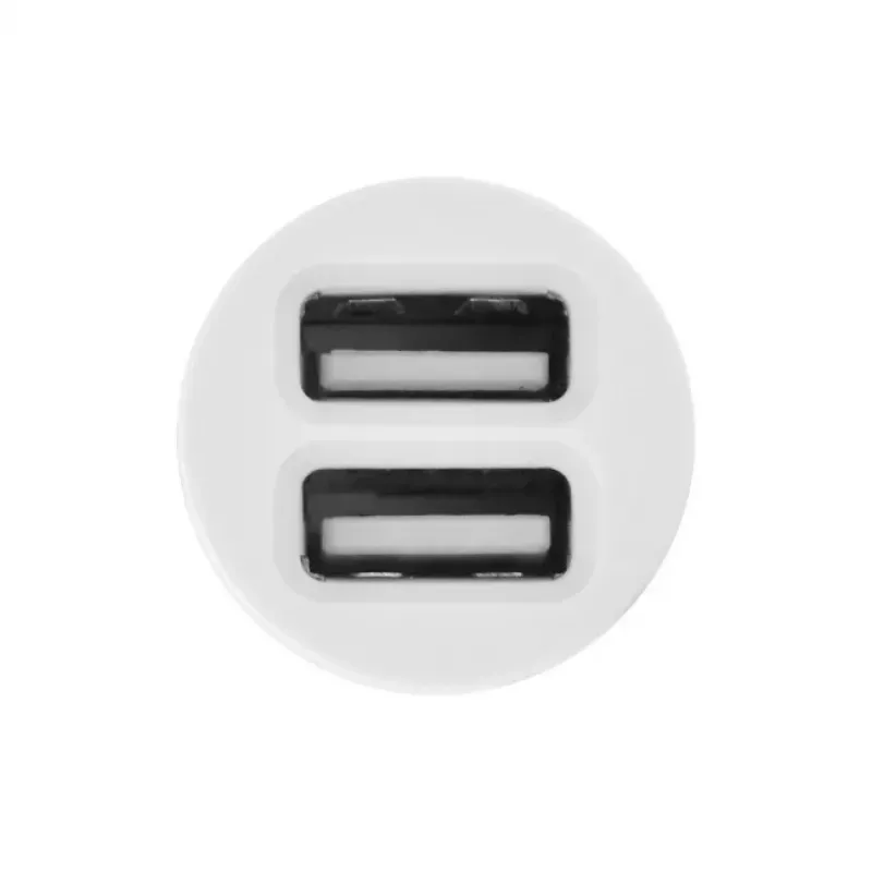 TOTI Dual USB automobilinis kroviklis su Micro USB laidu 1m 2.1A, baltas