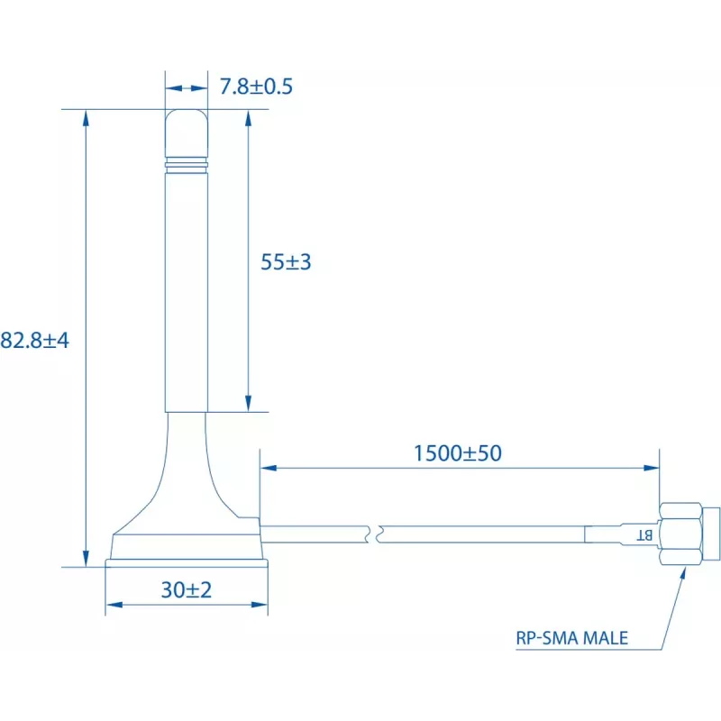 Teltonika Bluetooth Magnetic SMA Antenna 3 dBi 2,4 GHz