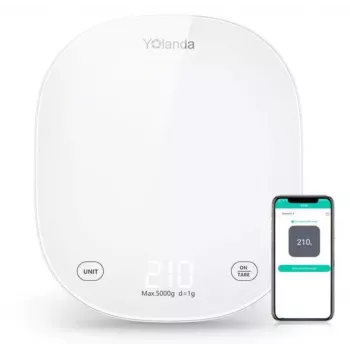 Yolanda CK10A išmaniosios virtuvės svarstyklės su Bluetooth, 3000g talpa, 0.1g tikslumu, USB-C įkraunamos