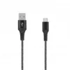 SEEK TOTI USB-A į USB-C 2m Pintas Laidas 2A, Juoda/Kosminė Pilka