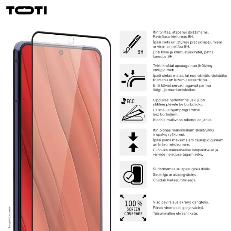 TOTI PREMIUM Premium Tempered Glass 3D Screen Protector Full Cover Samsung Galaxy S24/S25