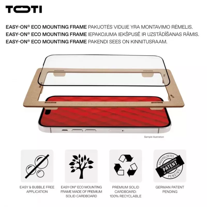 TOTI PREMIUM PREMIUM Grūdinto stiklo 3D ekrano apsauga Full Cover, skirta Samsung Galaxy S24+/S25+