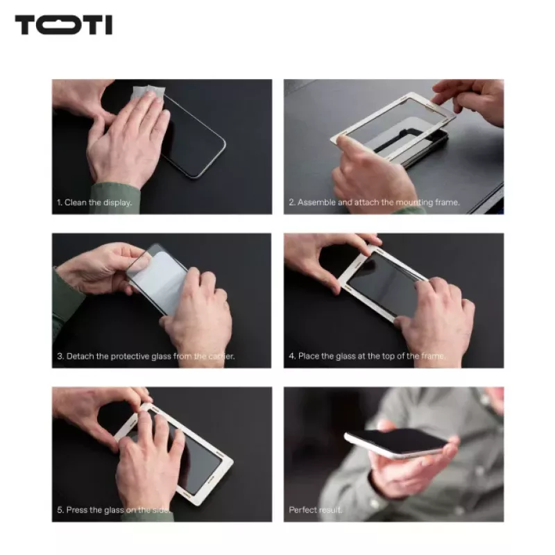 TOTI PREMIUM Premium Tempered Screen Protector Glass 3D Full Cover, skirta Apple iPhone 16 Pro Max