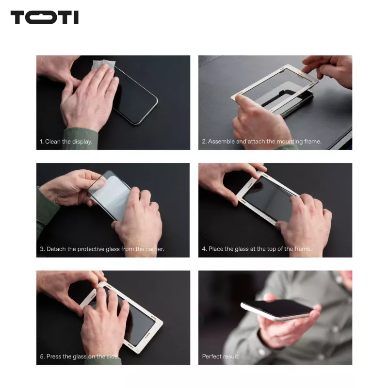 TOTI PREMIUM Premium Tempered Glass Screen Protector 3D Full Cover, skirta Apple iPhone 17 Pro Max