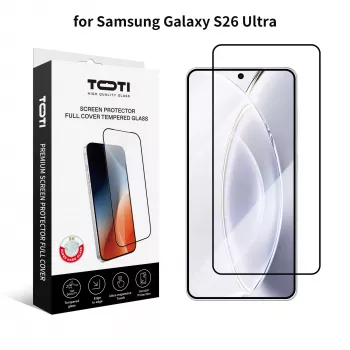 TOTI PREMIUM Grūdinto stiklo 2.5D ekrano apsauga „Full Cover“, skirta „Samsung Galaxy S26 Ultra“