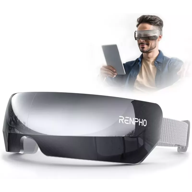 RENPHO Eyeris View akių masažuoklis su šiluma, oro kompresija, vibracija, Bluetooth, USB-C, sulankstomas, pilkas