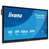 IIYAMA ProLite TE6513A-B3AG 65 colių 4K UHD IPS LED interaktyvus lietimui jautrus ekranas su IR jutikliu, 20 taškų lietimu, Android 11, 400 cd/m², 8ms, HDMI, DisplayPort, USB-C, VGA, LAN, Wi-Fi, Bluetooth, VESA 600x400, juodas