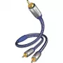 in-akustik Premium Y Subwoofer Cable - 2x RCA Male to 1x RCA Male, 3,0 m, Black