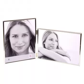 WALTHER Chloe Silver Double Photo Frame 2x10x15 cm 1x Portrait 1x Landscape WD115S