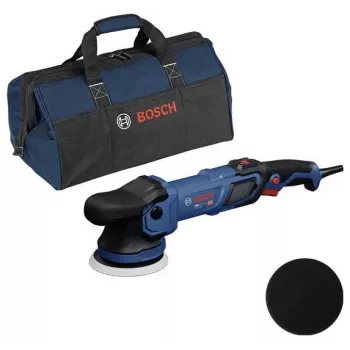 BOSCH GPX9-125S Rotary Polisher Kit su putplasčiu disku ir poliravimo gaubtuvu, 18V belaidis (be akumuliatoriaus)